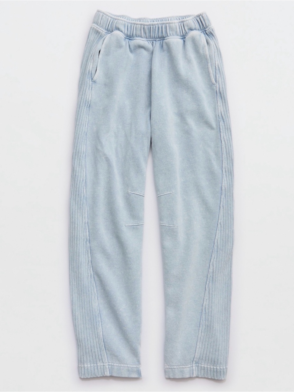 Aerie Oh Snap! Barrel Sweatpant in "Cloud Wash" light blue color